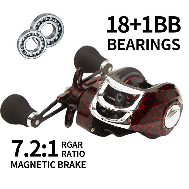 7.2:1 Baitcasting orsó BFS távdobó horgászorsó repedésmintás